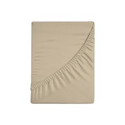 Zer0bed, Fitted Sheet with Corners, Plain Colour, 100% Cotton, 30 cm Maxi Angle, 1 and a Quarter, Taupe, 130 x 200 cm