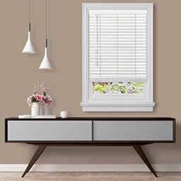 "Achim Home Furnishings, White Cordless GII Madera Falsa 2"" Faux Wood Plantation Blind 27"" x 64"",MFG227WH02"