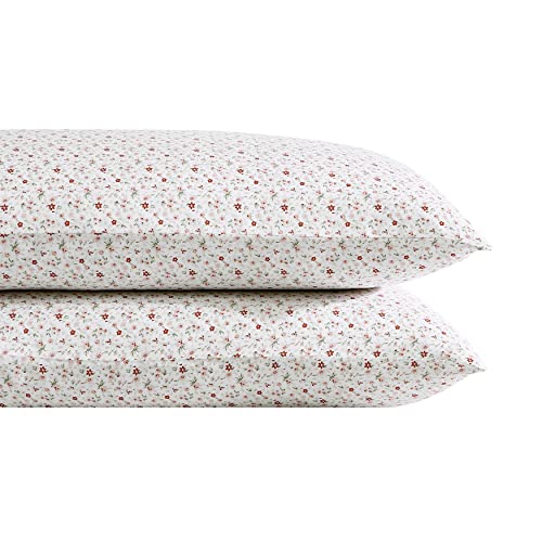 Laura Ashley Home - Sateen Collection - 2pc Pillowcase Set - 100% Cotton, Silky Smooth & Luminous Sheen, Wrinkle-Resistant Bedding, Evie