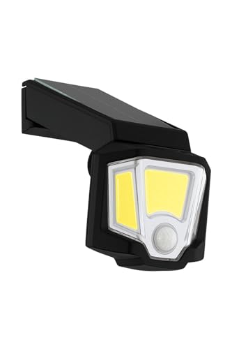 Eglo Solar wall Light Z_Solar, Outdoor lamp with Motion Sensor, Adjustable LED spot, Black Plastic, Cool White
