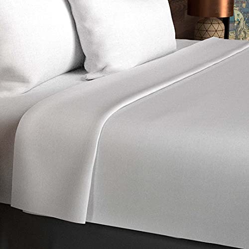 Soleil d 'Ocre 214800 Cotton Plain Flat Sheet White