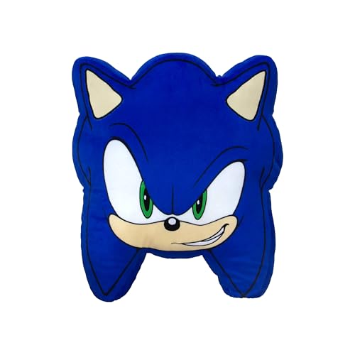 Sonic the Hedgehog Officially Licensed Shaped Cushion Pillow - Sonic Blue Shaped Pillow - Perfect For Bedroom Or Living Room Décor 35 x 35cm