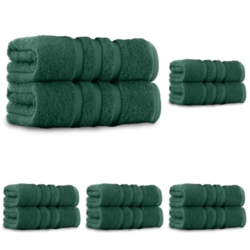 GC GAVENO CAVAILIA Bath Sheets Towels - 550 GSM Extra Large Bath Towle Set - Washable & Water Absorbent Bathroom Towels - Egyptian Cotton Bath Sheet, Dark Green (Pack of 5)