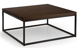 Julian Bowen Brooklyn Coffee Table, Dark Oak & Metal - H40 x W90 x D90cm