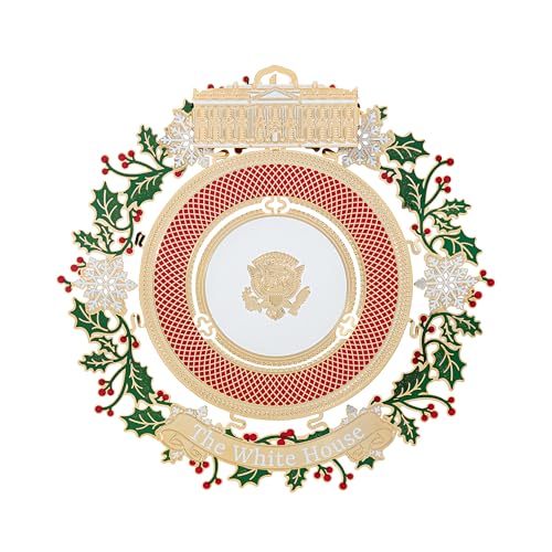 Official 2025 White House Christmas Ornament ??? Honors 150 Years of White House State Dinners, 24k Gold-Finished Brass, Includes Ribbon & Booklet, Collectible Gift in Keepsake Box, Made in USA
