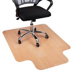 "Mind Reader Office Chair Mat for Hardwood Floors, Under Desk Floor Protector, Rolling, PVC, 35.5""L x 47.5""W x 0.0625""H, Woodtone"