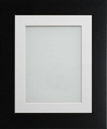 Frame Company Watson Matte Black Picture Photo Frame fitted with Perspex, 20x16 inch with White Mount for image size A3