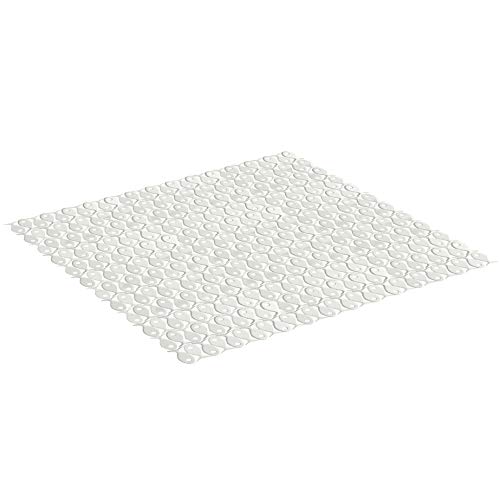 TATAY Bath Mat, Non-slip, PVC with Suction Cups, Resistant to Mold and Microbes, Anti-Bacterial, Pisces Design, Pergamon White. Measures 54 x 54 cm