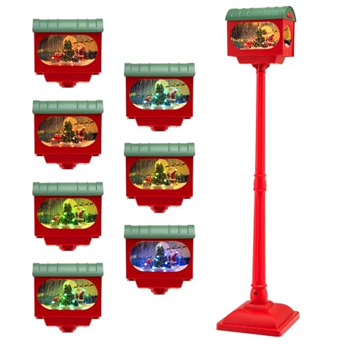 SPOTRAVEL 148cm Musical Christmas Street Lamp, Xmas Lamp Post