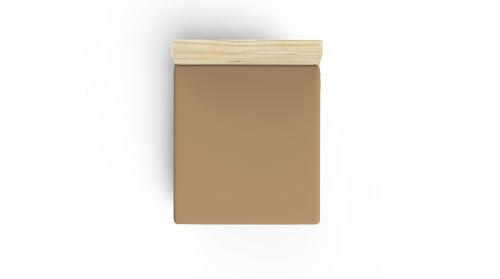 Premium Ranforce Single XL Fitted Sheet, Light Brown, 100% Cotton, 100 x 200 + 40 cm, 117 g/m², Soft, Durable, Perfect for Cosy Bedrooms