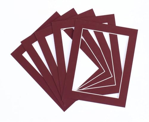 Frame Company Pack of 10 Plum Mounts, 8x6 for 5x3 - Fits a 5x3 photo, External Mount Size 8x6, Pack of 10, Acid-Free