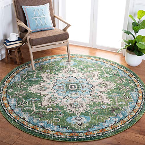 Safavieh Boho Rug for Living Room, Dining Room, Bedroom - Monaco Collection, Short Pile, in Pink and Multi, 66 x 366 cm