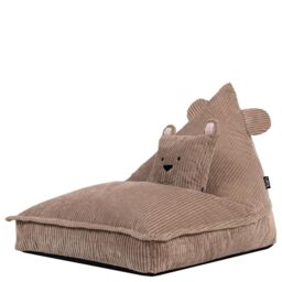 icon Bertie Bear Kids Cord Bean Bag Chair with Filling Included, Brown