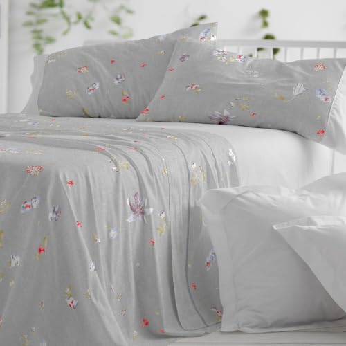 Burrito Blanco Sheet Set, Cotton, Grey, Ancho de 105