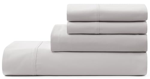 UGG 01330 Alahna Queen Bed Sheets and Pillowcases 4-Piece Set Sleep in Luxury Machine Washable Deep Pockets Wrinkle-Resistant Silky Cooling Technology for All-Season Comfort, Queen, Stone