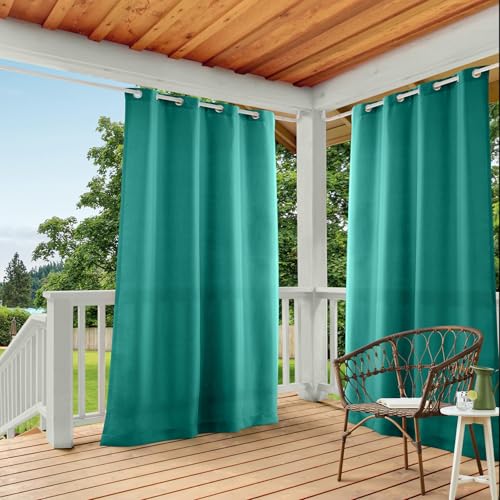 Exclusive Home Curtains Curtain Panel, Polyester, Teal, 54x120