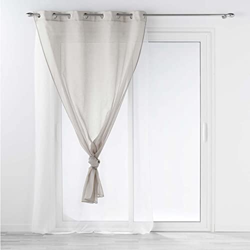 Douceur d'Intérieur Duetto Double Veil Eyelet Curtain 140 x 240 cm Grey/White