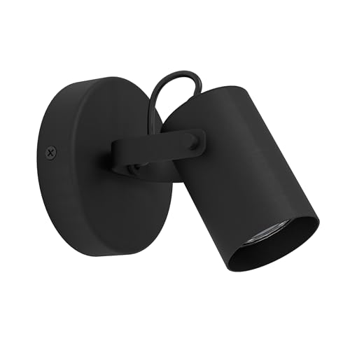 EGLO LED Ceiling spot Sorego, Ceiling Light Fitting with Adjustable Spotlight, Living Room lamp Made of Black Metal, GU10 Light Bulb, Warm White
