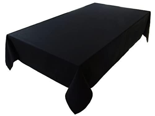 Tablecloth, Table Linen, 100% Cotton, Concept Collection, Choice of Colours and Sizes (Tablecloth - 150 x 300 cm, Black)
