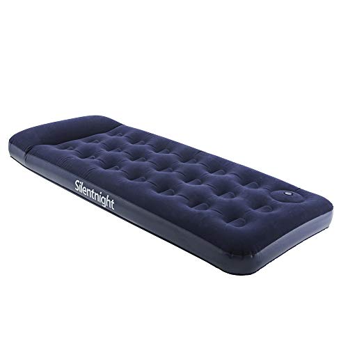 Silentnight Deluxe Single Airbed - Blow Up Inflatable Camping Air Mattress with Built-in Foot Pump for Camping, Caravans and Guest Rooms - Air Bed for Adults and Kids - Single