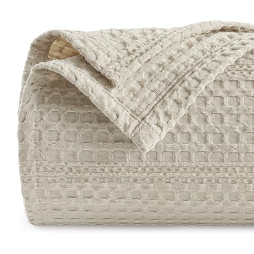 PHF P Waffle Blanket Natural/Linen Queen Bedding US