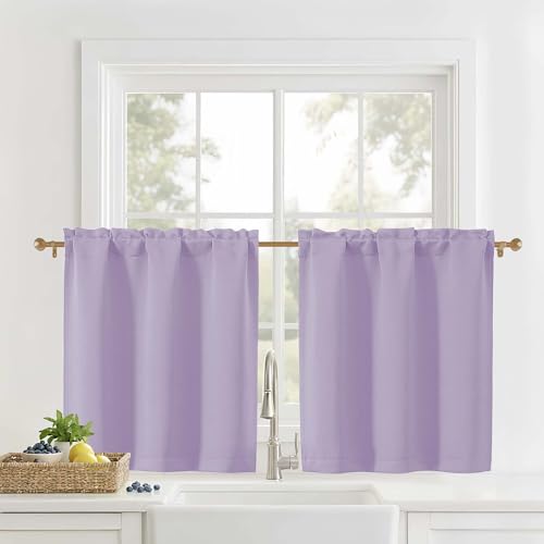 OVZME Solid Short Blackout Curtains