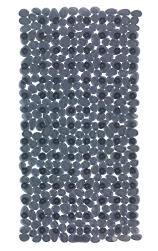 WENKO 22501100 Bath mat Paradise anthracite - Antirutsch-Badewannenmatte mit Saugnäpfen, Polyvinyl chloride, 36 x 71 cm, Anthracite