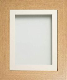Frame Company Watson Beech Picture Photo Frame fitted with Perspex, 8x6 inch with Off-White Mount for image size 5x3 inch