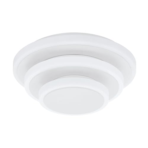 EGLO Elgvero LED Ceiling Light, 3-Bulb Wall Light, Modern, Ceiling Light Made of Steel and Plastic in White, Living Room Lamp, Warm White, Diameter 25 cm