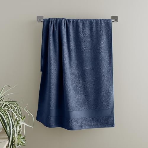 Catherine Lansfield Anti Bacterial Soft & Absorbent Cotton Bath Sheet Navy Blue
