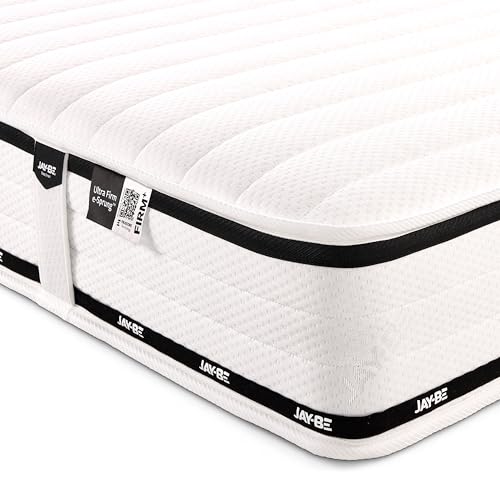 JAY-BE Flex Ultra-Firm Mattress, Pocket Sprung, 21cm Deep, Posture Support Mattress, Hypoallergenic, Breathable, Moisture Wicking, Regulate Temperature, 4ft 6 Double (190 x 135 x 21cm)