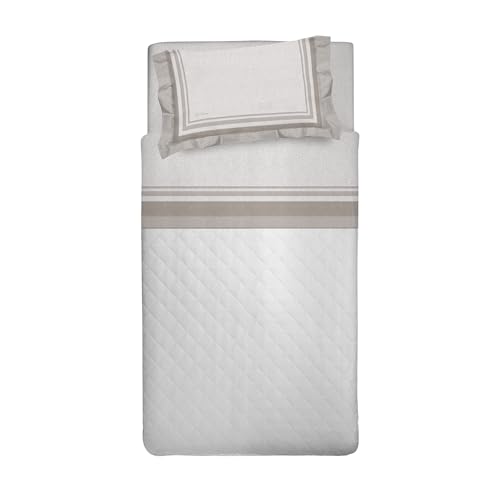 PENSIERI DELICATI 30101 Dublin 30101 Dublin Beige Single Bed Set, 100% Cotton, Warm and Soft Flannelette Bedding Set, 90 x 200 cm, Includes Bottom Sheet, Top Sheet and 1 Pillowcase, Made in Italy