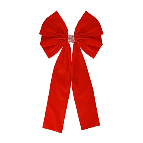 Meseey 36x18 Inches Extra-Large Christmas Tree Topper Bow Red Velvet Ribbon Gift Bows for Christmas Home Decor, Outdoor Indoor Car Decoration (Red)