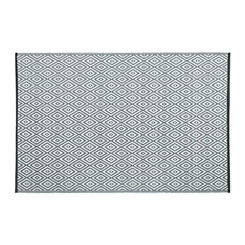 JVL Lightweight Reversible Plastic Woven Outdoor Rug, 120x180cm, Diamond