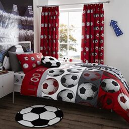 Catherine Lansfield Football Red Duvet Cover Set 140 x 220 + 65 x 65 cm