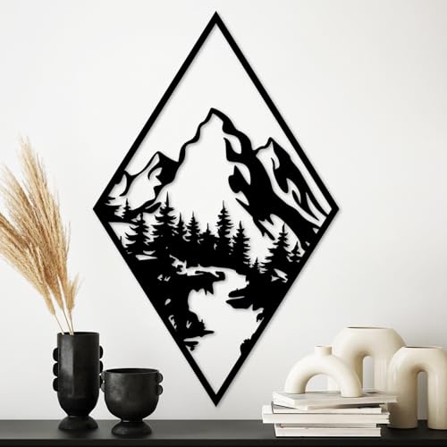 Stylish Black Decorative Metal Wall Accessory, 79 x 49 cm, 100% Metal, 1.5 mm Thickness, Lightweight & Elegant Design for Home Decor