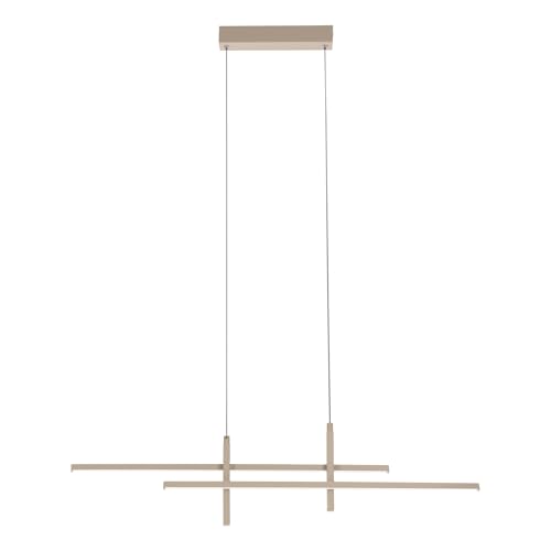 Eglo LED Pendant lamp Trepiliano, Dining Table Light Fitting, Hanging Lighting Fixture, Metal in Sand Colour, Warm White, 2500 lumens