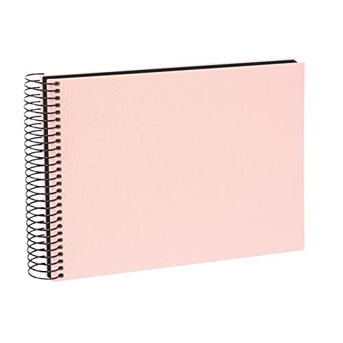 goldbuch Bella Vista 20922 Spiral Album Photo Album 24 x 17 cm Photo Album with 40 Black Pages Linen Memory Album Photo Book for Pictures and Photos to Glue In Rose