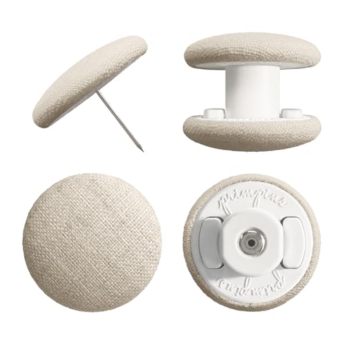 Primpins Duvet Clips - Classic Linen - 20 Colors Available - Double Sided Pin Fasteners - Prevents Comforter from Shifting in Cover (Set of 8, Natural)
