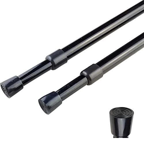 2pcs Spring Tension Curtain Rod???28-43 Inches Adjustable Expandable Pressure Black Curtain Tension Rods For Kitchen, Bathroom, Window,Home