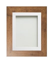 Frame Company Watson Rustic Picture Photo Frame fitted with Perspex, A3 with White Mount for image size A4