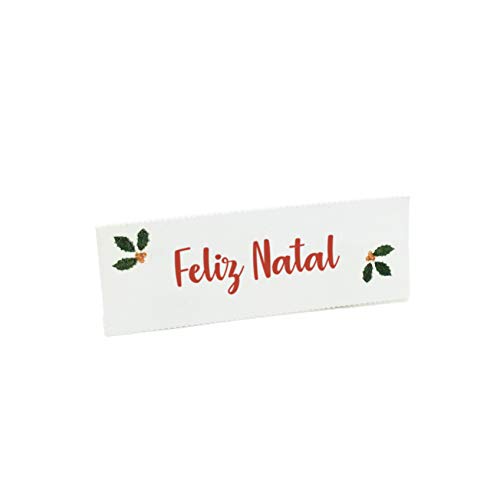 Mopec Pre-Cut Christmas Cards Happy Natal with Mistletoe Design Pack of 5 Sheets, White, One Size