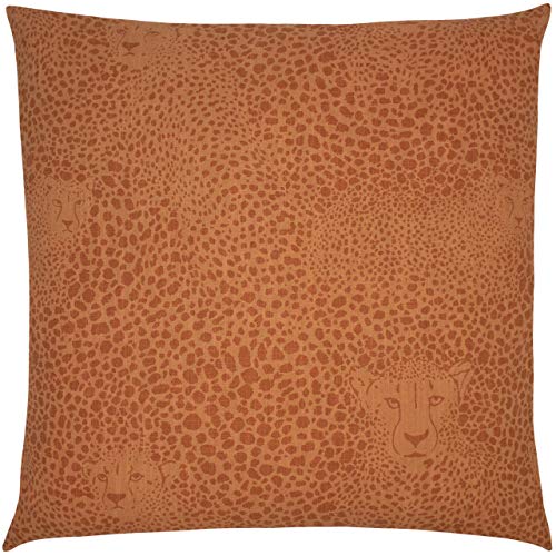 furn. Hidden Cheetah Polyester Filled Cushion, Cotton, Terracotta