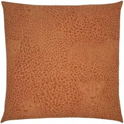 furn. Hidden Cheetah Polyester Filled Cushion, Cotton, Terracotta