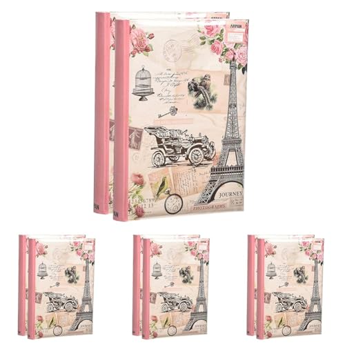 ARPAN Set of 2 Photo Albums ??? Memo Slip-In Design for 300 Photos 6x4 ??? Vintage Travel Theme 300 Photo Album with Writing Space, CD/DVD Pocket & Index ??? Perfect Photo Album 300 Photos 6x4 (Pack of 4)