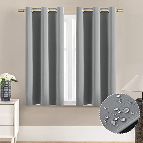 XTMYI Short Curtains for Bathroom Window,48 Inch Length Waterproof Blinds for Shower Window,2 Panels,Light Grey