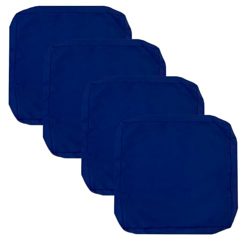 "Oslimea Outdoor Seat Cushion Slip Cover 24"" x 24"", Waterproof Patio Furniture Chair Cushion Cover Replacement Pillow Slip Seat Cushion Cover 4 Pack - Covers Only, Dark Blue"