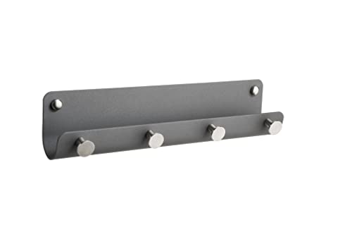 Alco Coat Rack with Hooks for Hanging, Stainless Steel Iron, 7 x 30,5 x 5 cm