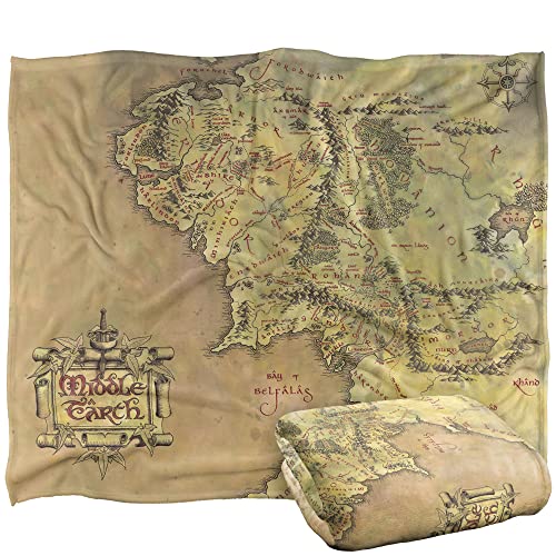 The Lord Of The Rings Map Of Middle Earth Silky Touch Super Soft Throw Blanket 152 X 127 Cm