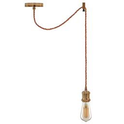 LEDSone French Gold Spider Pendant Light E27 – Industrial Single Arm Pendant Ceiling Lamp with 2m Adjustable Fabric Cable Hanging Light Kit for Living Room Dining Bar Cafe